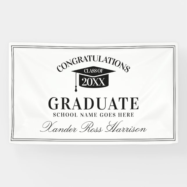 Lona Felicidades Graduado Moderno (Horizontal)