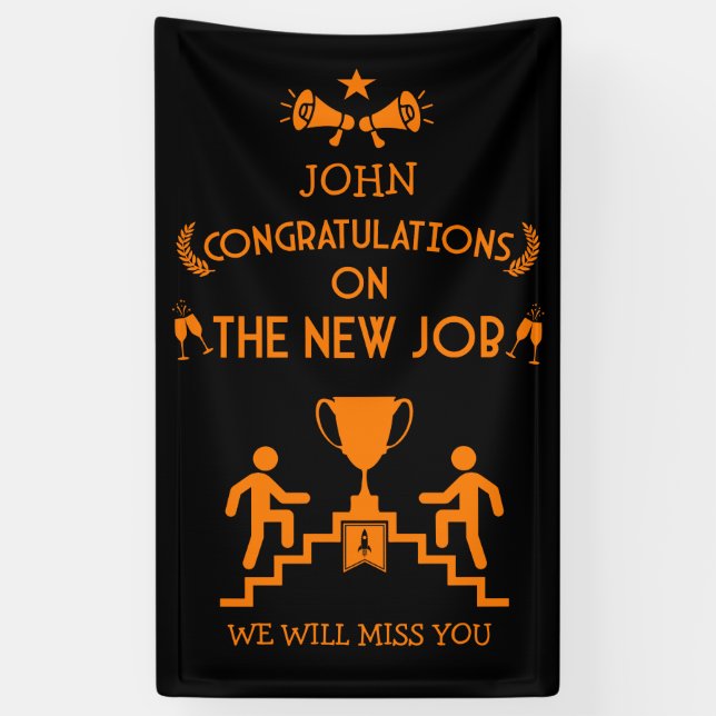 Lona Felicidades por el nuevo trabajo (Vertical)