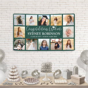 Lona Felicidades por la graduación 12 Collage de fotos
