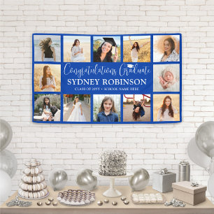 Lona Felicidades por la graduación 12 Collage de fotos