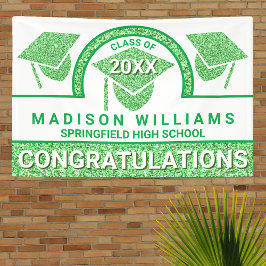 Lona Felicidades por la graduación de Grad Glam Green C