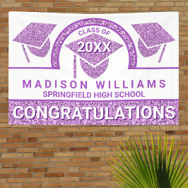 Lona Felicidades por la graduación de Grad Glam Purple 