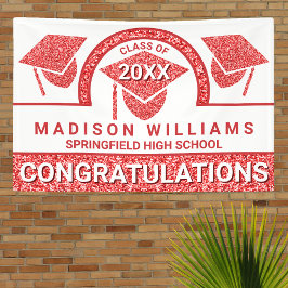 Lona Felicidades por la graduación de Grad Glam Red Cap