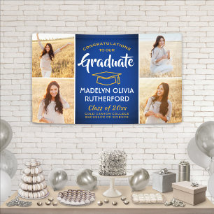 Lona Felicidades por la graduación de la Royal Blue Gol