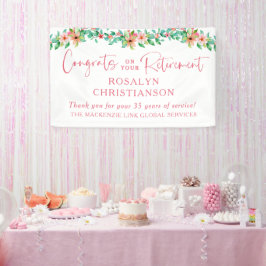 Lona Felicidades por su Jubilación con Flores Tropicale