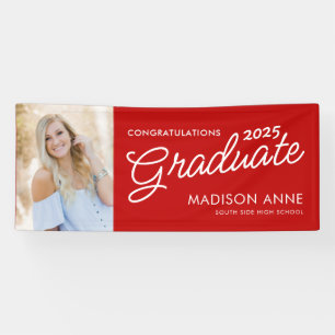 Lona Felicitación de graduación con foto estilo moderno