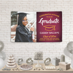 Lona Felicitaciones 1 Foto Graduación Amarilla de Oro R