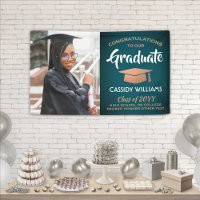 Felicitaciones 1 Foto Verde azulada y Graduación d