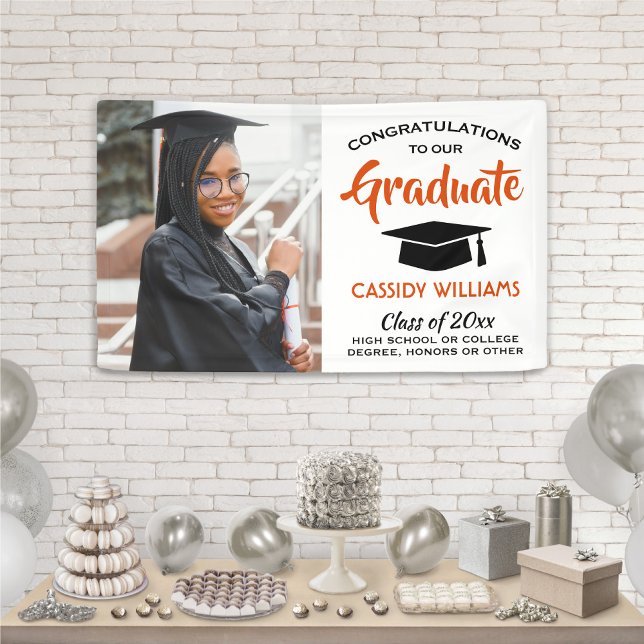 Lona Felicitaciones 1 Naranja de fotografía Graduación  (Subido por el creador)