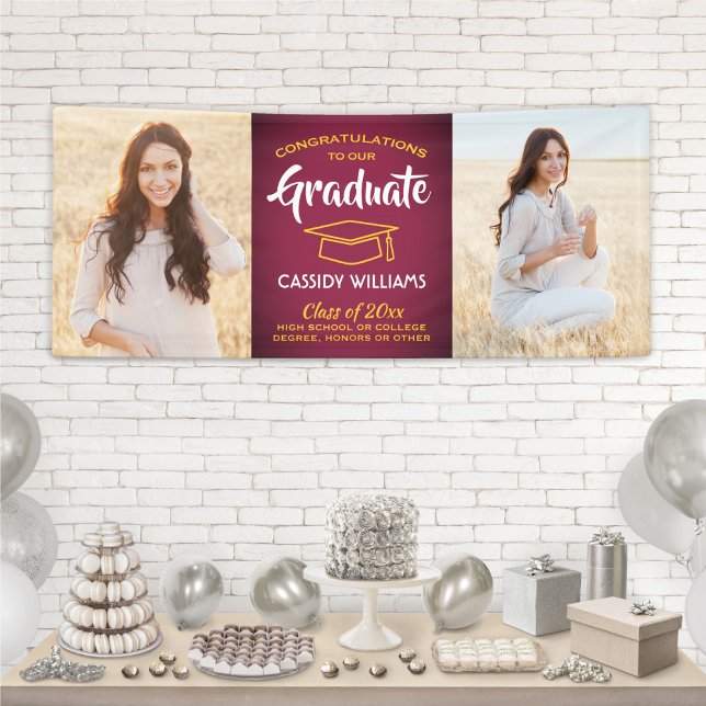 Lona Felicitaciones 2 Foto Graduación Amarilla de Oro R (Subido por el creador)