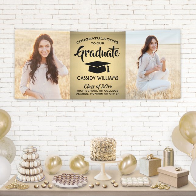 Lona Felicitaciones 2 Graduación de Relieve metalizado  (Subido por el creador)