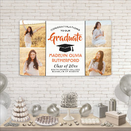 Lona Felicitaciones 4 Naranja de fotografía Graduación 