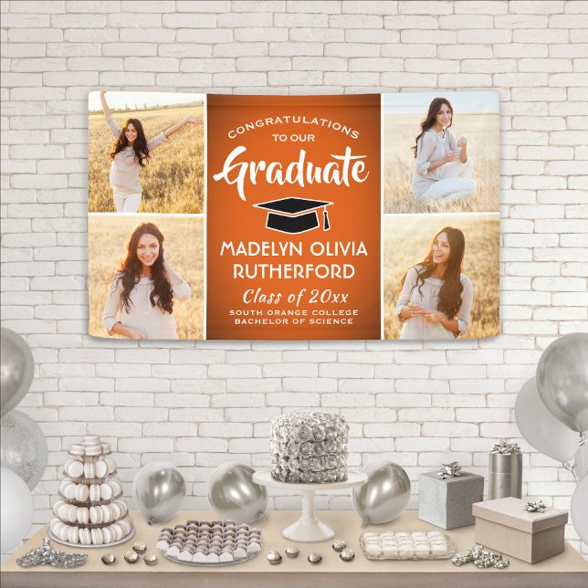 Lona Felicitaciones 4 Naranja de fotografía Graduación  (Subido por el creador)