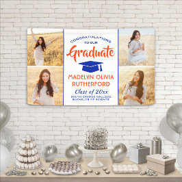 Lona Felicitaciones 4 Naranjas de fotografía Graduación