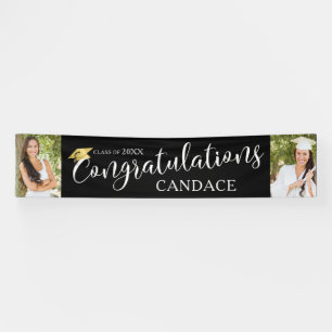 Lona FELICITACIONES A Guión De moda Graduación De Foto