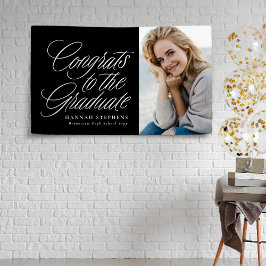 Lona Felicitaciones a la graduación de foto negra