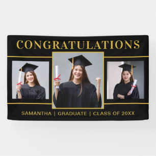 Lona Felicitaciones A La Graduación De Fotografías Blac