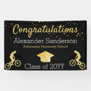 Lona Felicitaciones a la graduación de Mountain Biker