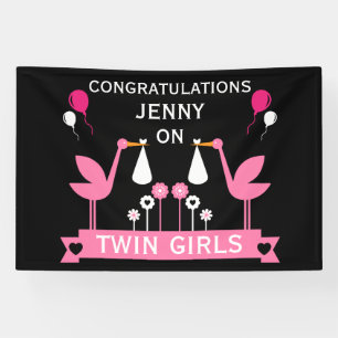 Lona Felicitaciones a los Chicas gemelos Stalk Delivery