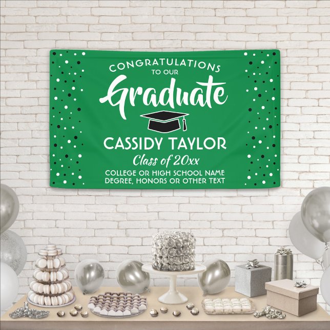 Lona Felicitaciones a los graduados Confetti Blanco y N (Subido por el creador)