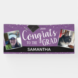 Lona Felicitaciones a nuestro cartel de foto de dos gra