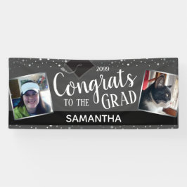 Lona Felicitaciones a nuestro cartel de foto de dos gra