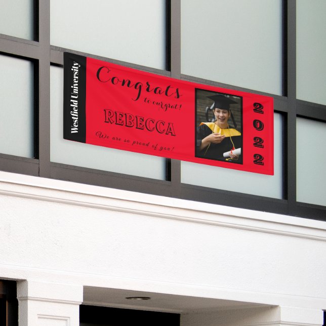 Lona Felicitaciones a nuestro Gran Rojo (Edificio exterior)