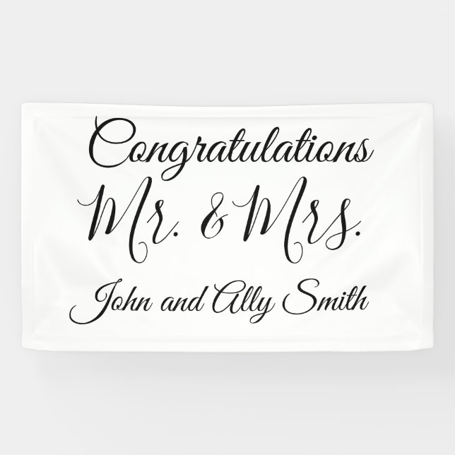 Lona Felicitaciones al nuevo señor. y Mrs Banner (Horizontal)