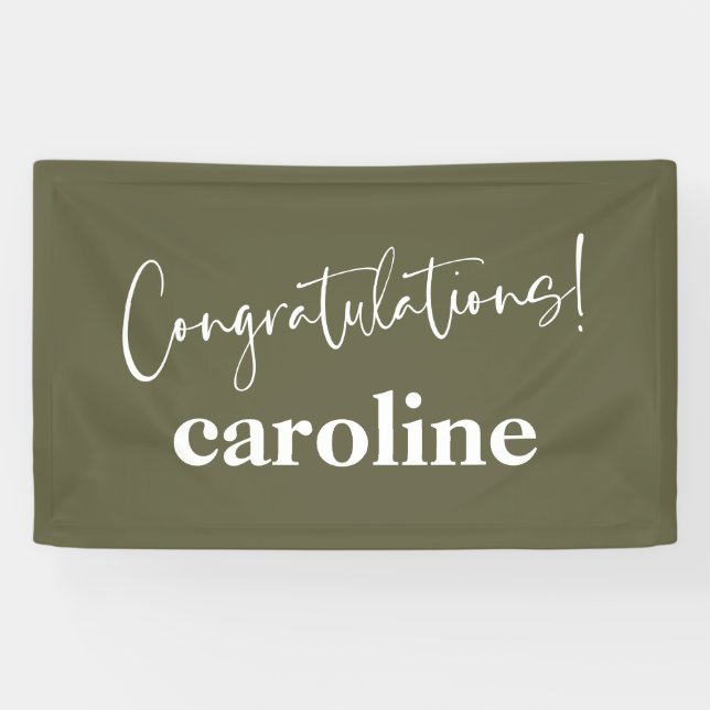 Lona Felicitaciones al Personalizado verde del guión mi (Horizontal)