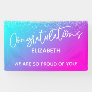 Lona Felicitaciones Aqua Light Purple & Pink Ombre