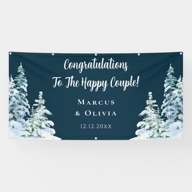 Lona Felicitaciones Boda de compromiso invernal (Horizontal)