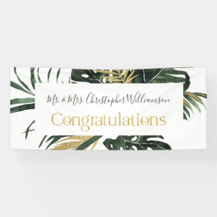 Lona Felicitaciones Boda Floral Tropical