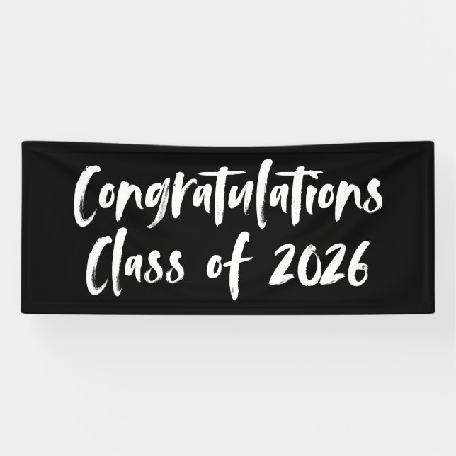 Lona Felicitaciones Clase de Graduación Negra 2025 (Horizontal)