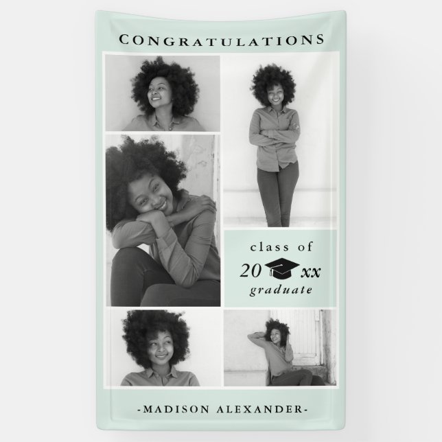 Lona Felicitaciones Collage de fotos de posgrado 2019 (Vertical)