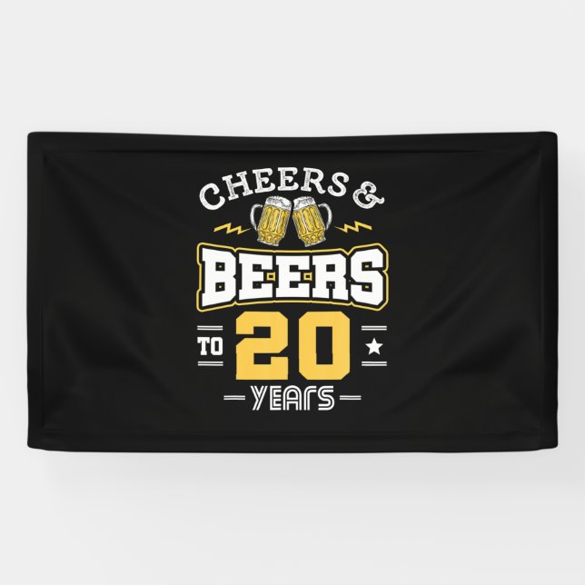 Lona Felicitaciones Cumpleaños 20 Cervezas (Horizontal)
