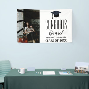 Lona Felicitaciones de graduación con foto y nombre per