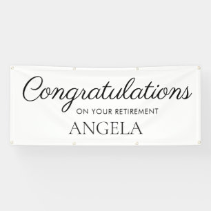 Lona Felicitaciones de Jubilación Blanco Negro