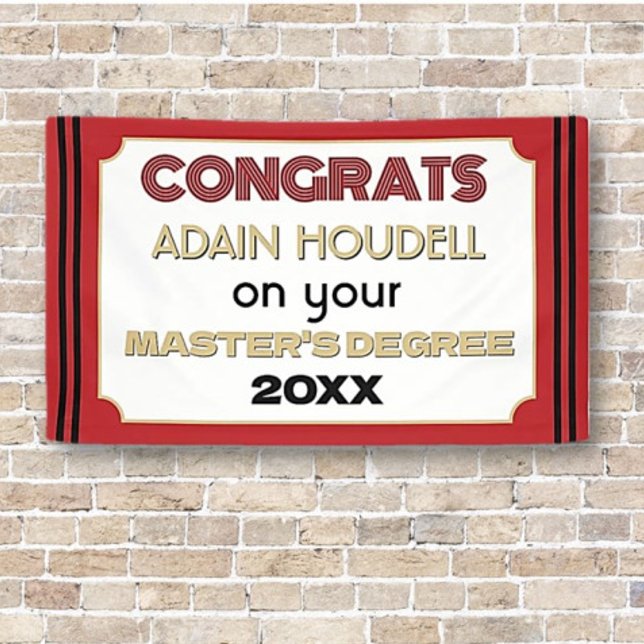 Lona ¡Felicitaciones de maestría! Personalizado (Subido por el creador)