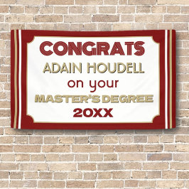 Lona ¡Felicitaciones de maestría! Personalizado