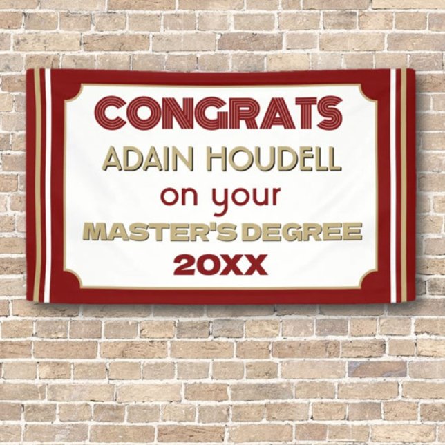 Lona ¡Felicitaciones de maestría! Personalizado (Subido por el creador)