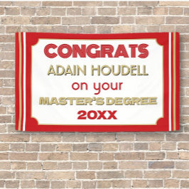 Lona ¡Felicitaciones de maestría! Personalizado