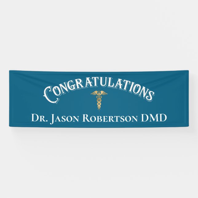 Lona Felicitaciones Dentist Dental Elegant Black Gold (Horizontal)