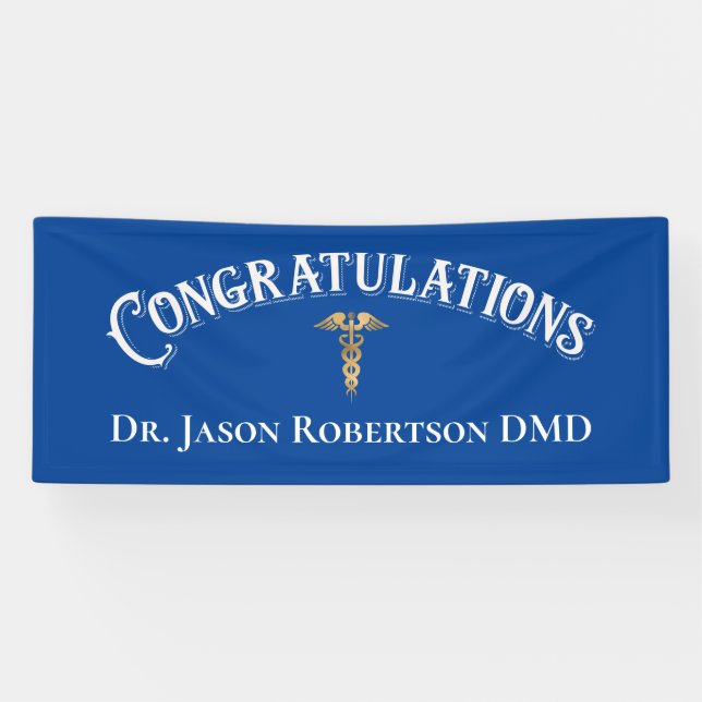 Lona Felicitaciones Dentist Dental Modern Blue (Horizontal)