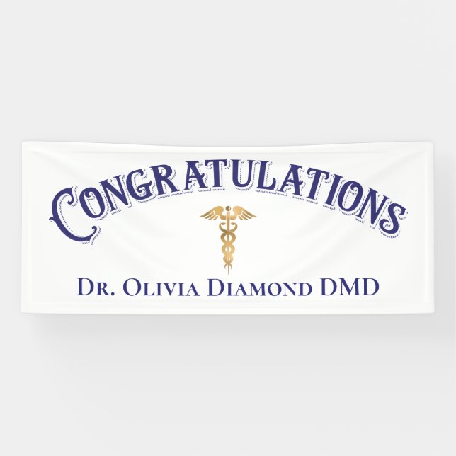 Lona Felicitaciones Dentist Dental Modern Blue (Horizontal)
