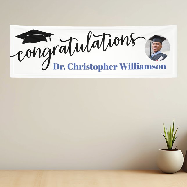 Lona Felicitaciones Dentista de Foto de Graduación (Congratulations Graduation Banner with Photo for Doctor,Dentist or graduate. )