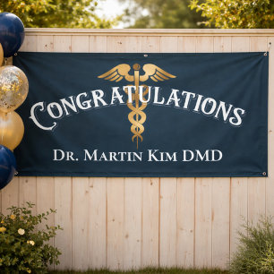 Lona Felicitaciones Elegante graduación médica del doct