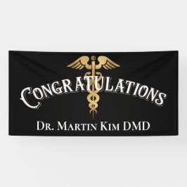 Lona Felicitaciones Elegante Graduación Médica Dentista