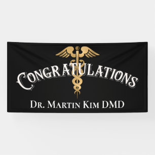 Lona Felicitaciones Elegante Graduación Médica Dentista