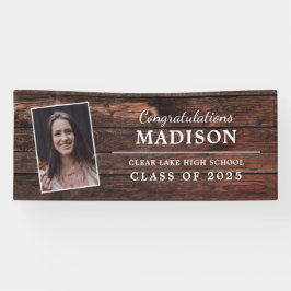 Lona Felicitaciones Foto Rústica de Graduación de Mader