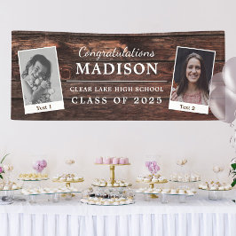 Lona Felicitaciones Graduación Rustica de Madera 2 - Fo